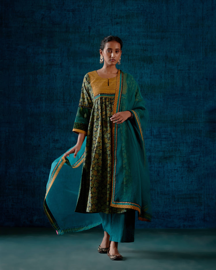 Banjara Kurta Black Green (7152341057583)