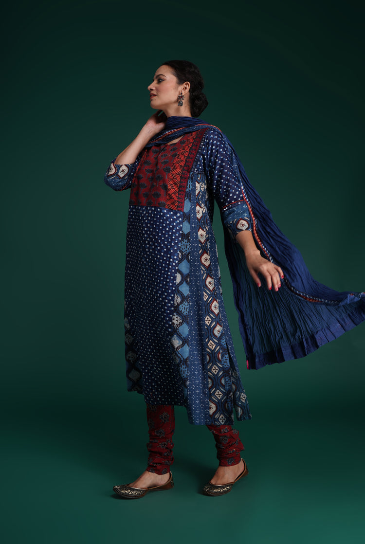 Rozana Bottom Maroon Blue (7152344858671)