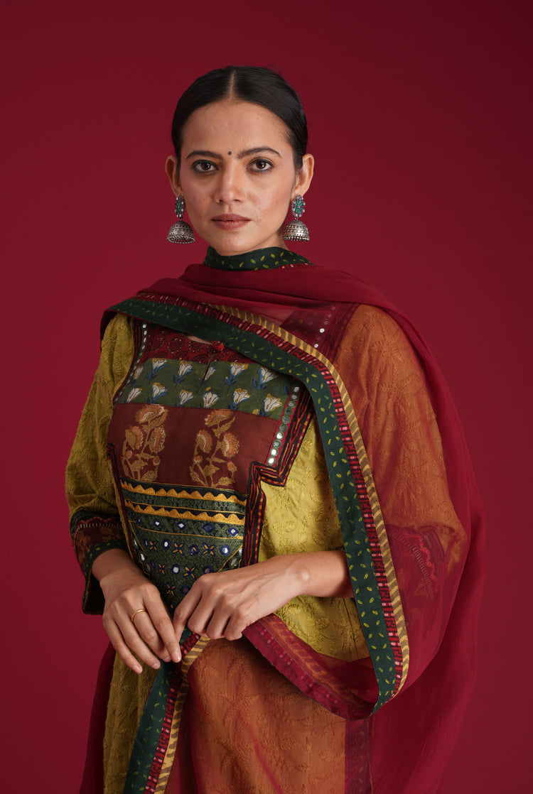 Rozana Chiffon Dupatta Deep Maroon (7135735119919)