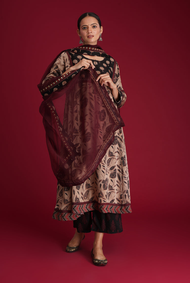Rozana Chiffon Dupatta Deep Maroon (7135738986543)