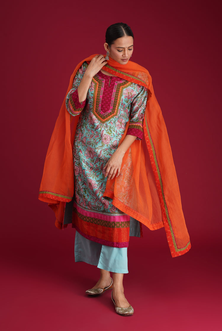 Rozana Chiffon Dupatta Orange (7135736496175)