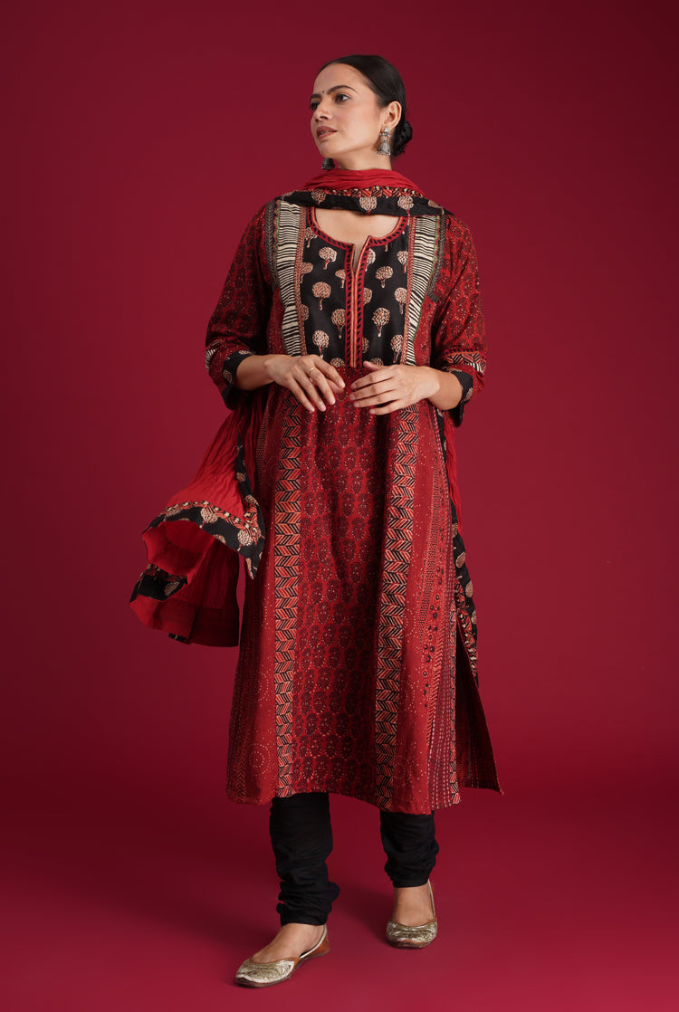 Rozana Cotton Crinkled Dupatta Deep Maroon (7135750750255)