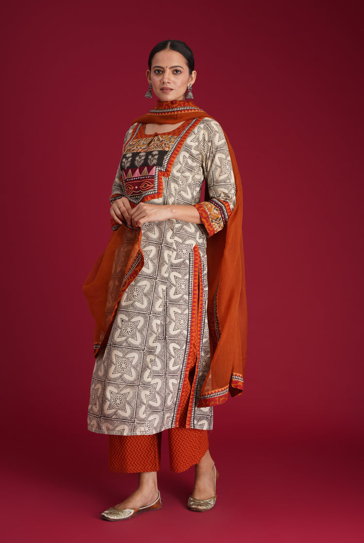 Rozana Chiffon Dupatta Rust (7135735447599)