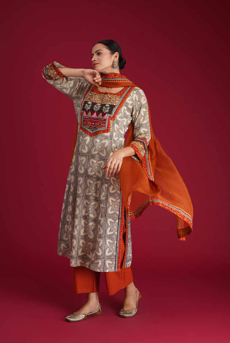 Rozana Chiffon Dupatta Rust (7135735447599)