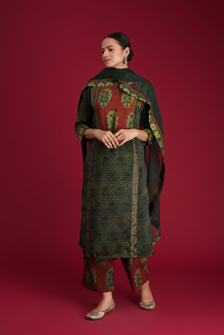 Rozana Chiffon Dupatta Bottle Green (7135738691631)