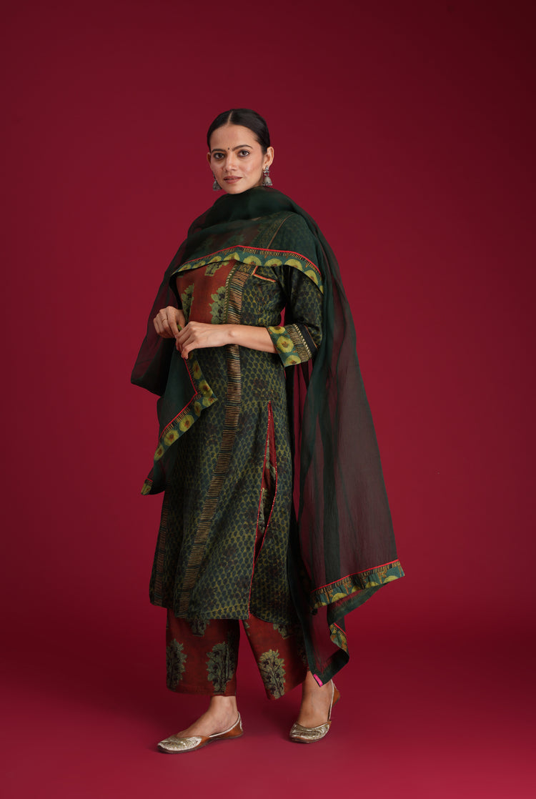 Rozana Chiffon Dupatta Bottle Green (7135738691631)