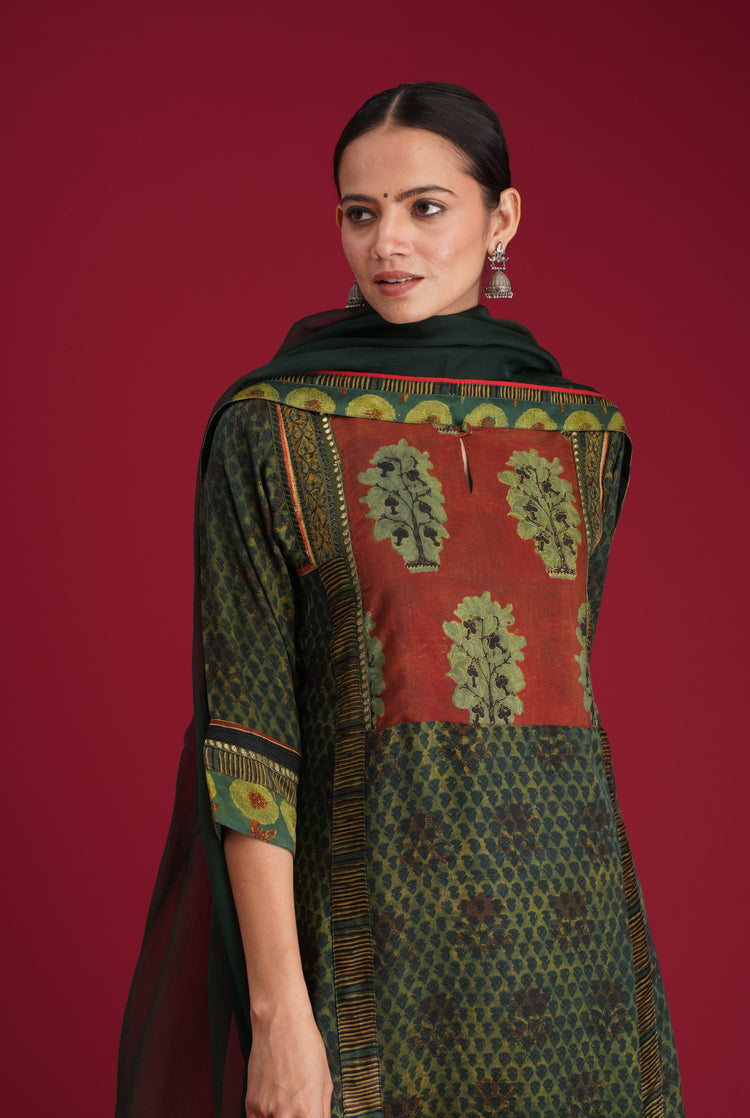 Rozana Chiffon Dupatta Bottle Green (7135738691631)