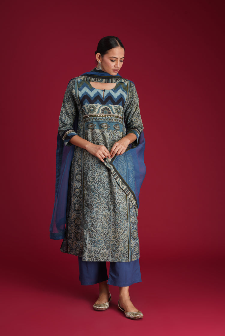 Rozana Chiffon Dupatta Blue (7135739346991)