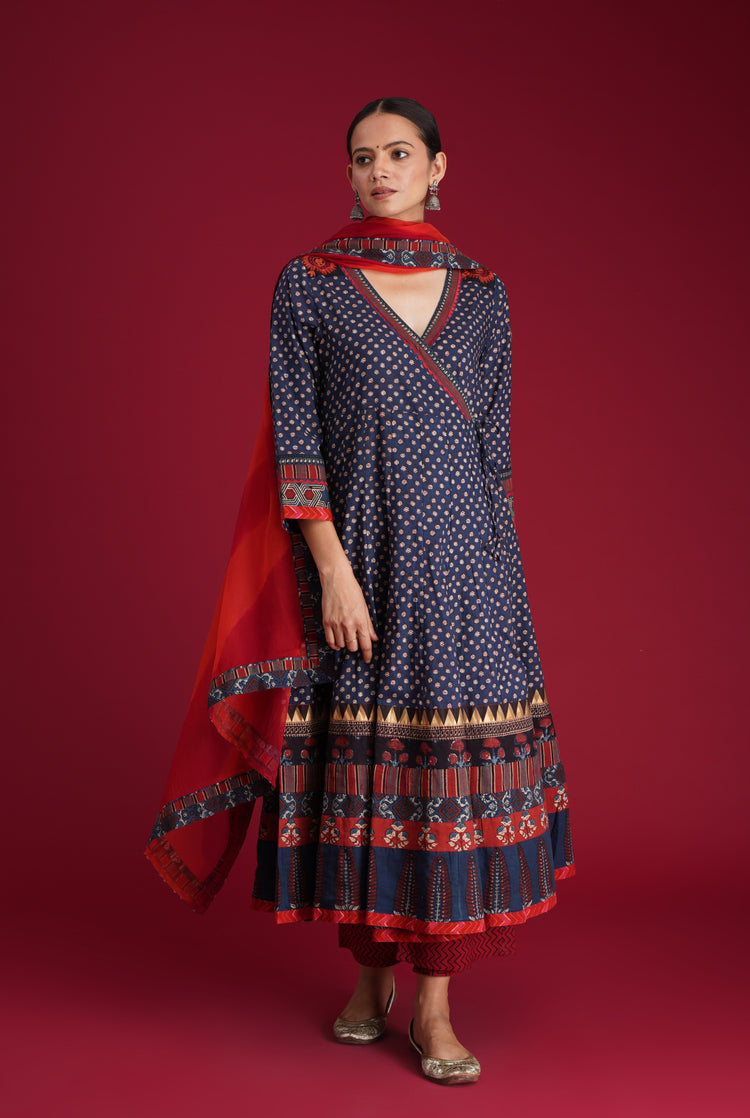 Rozana Chiffon Dupatta Red Orange (7135735709743)