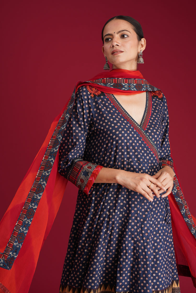 Rozana Chiffon Dupatta Red Orange (7135735709743)