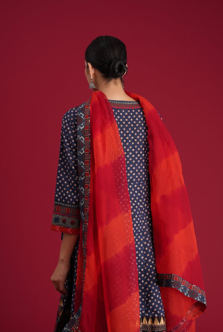 Rozana Chiffon Dupatta Red Orange (7135735709743)