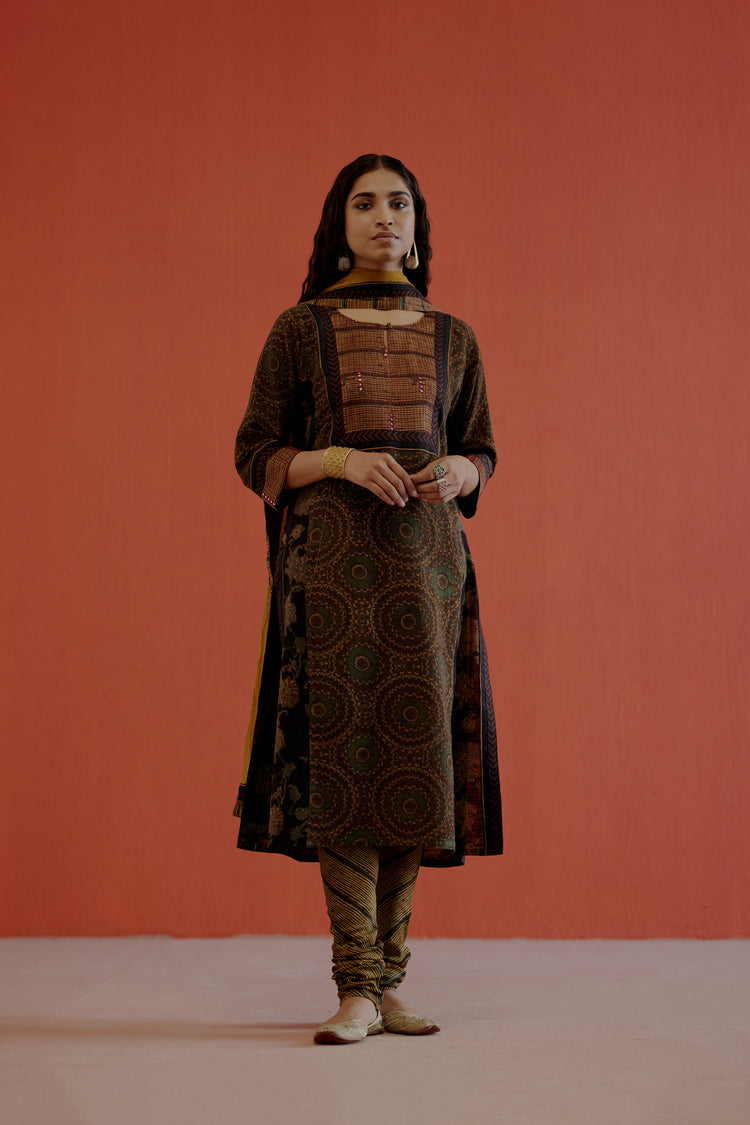 Rozana Cotton Crinkled Dupatta Ochre (8019738820907)