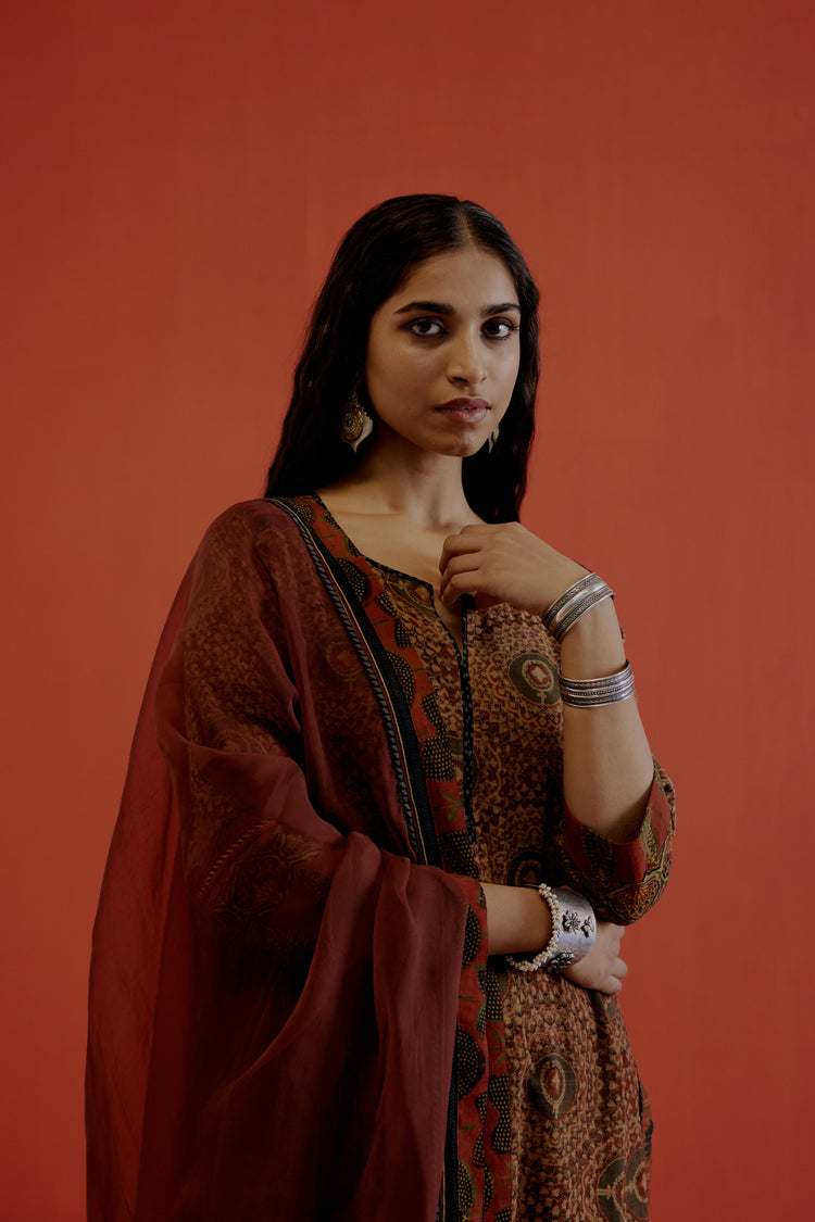 Rozana Chiffon Dupatta Red (8019601359147)