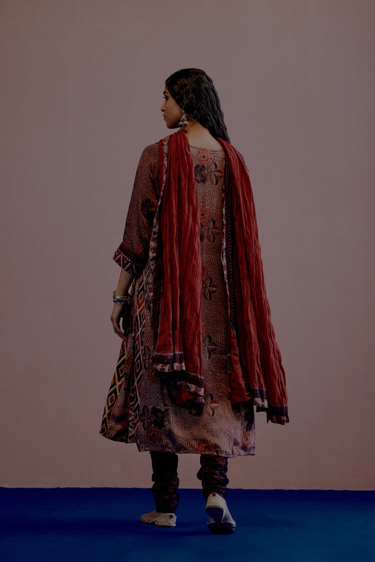 Rozana Cotton Crinkled Indira Dupatta Maroon (8019748880683)