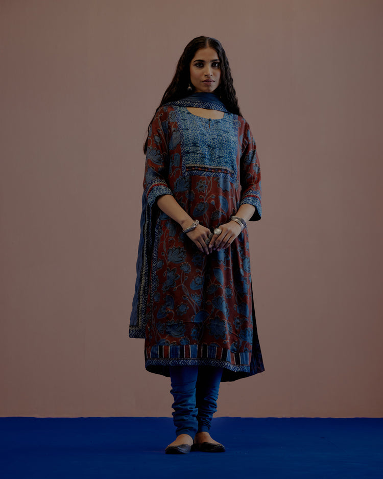 Rozana Cotton Crinkled Dupatta Blue (8019741278507)