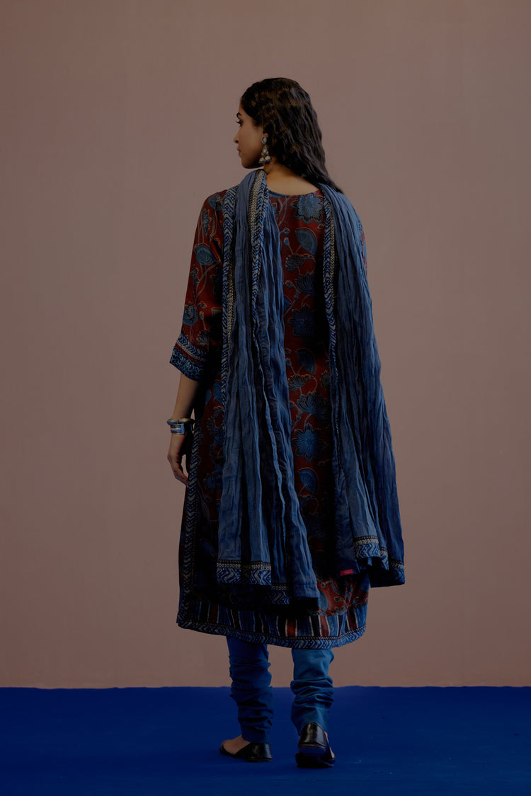 Rozana Cotton Crinkled Dupatta Blue (8019741278507)