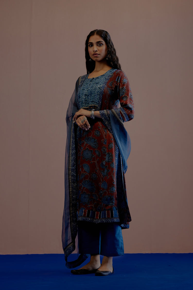 Rozana Chiffon Dupatta Blue (8019698942251)