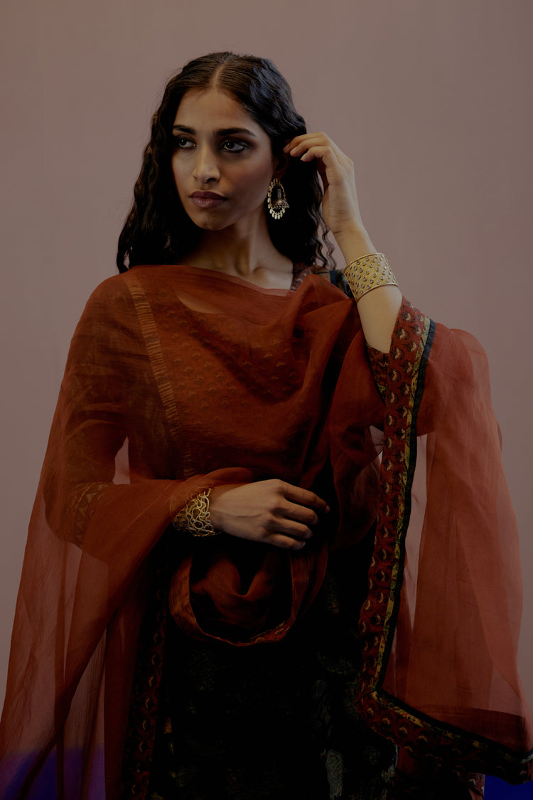 Rozana Chiffon Dupatta Coffee (8019606929707)