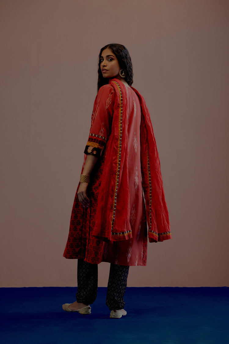 Rozana Cotton Crinkled Dupatta Red (8019729580331)