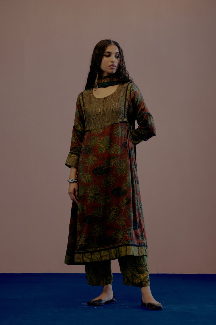 Rozana Cotton Crinkled Dupatta Bottle Green (8019794788651)