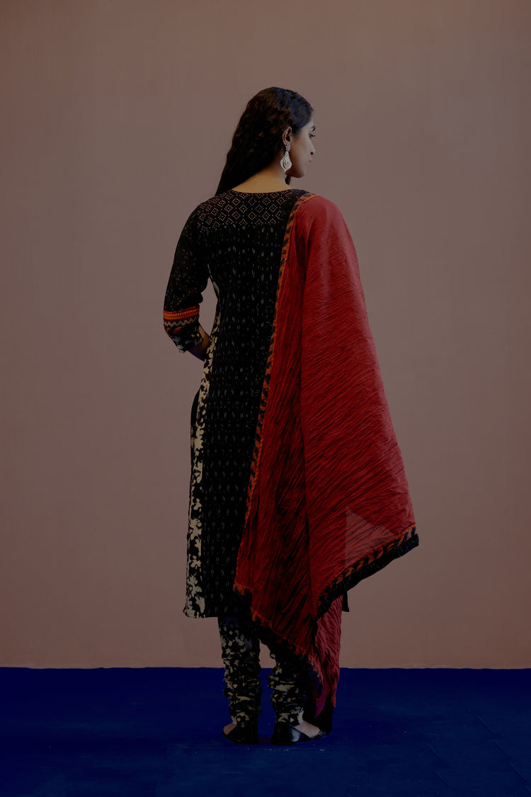 Rozana Cotton Crinkled Dupatta Red (8019722240299)
