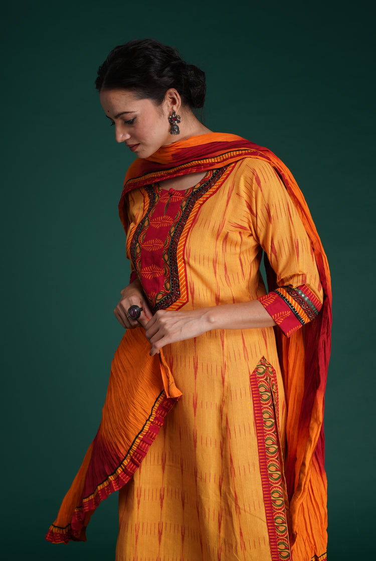 Naaz Rozana Kurta Yellow Rust (7152335552559)
