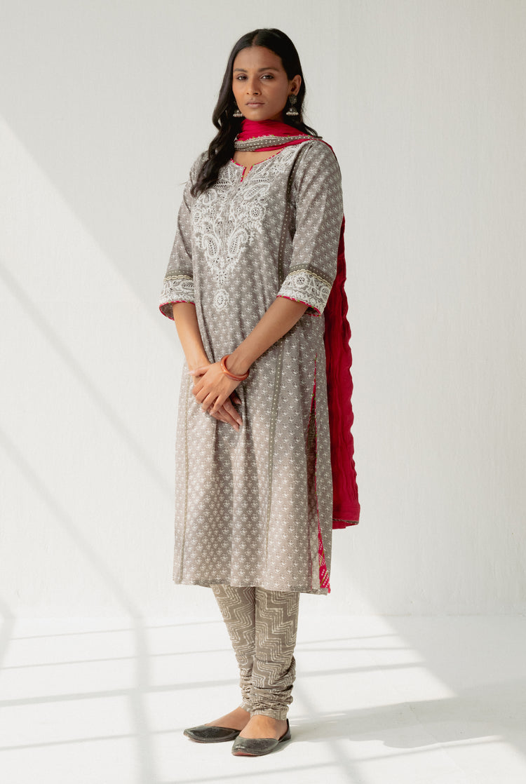 Rozana Cotton Crinkled Dupatta Pink (8161929560363)