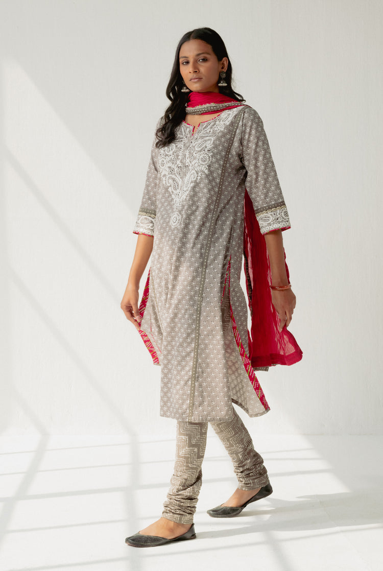 Rozana Cotton Crinkled Dupatta Pink (8161929560363)