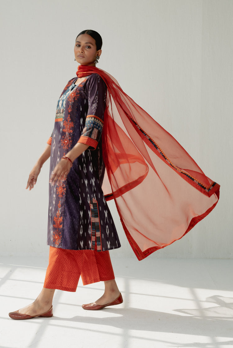 Rozana Chiffon Dupatta Orange (8161911046443)