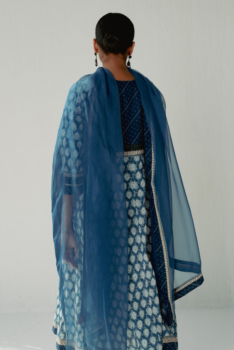 Rozana Chiffon Dupatta Blue (8161920909611)