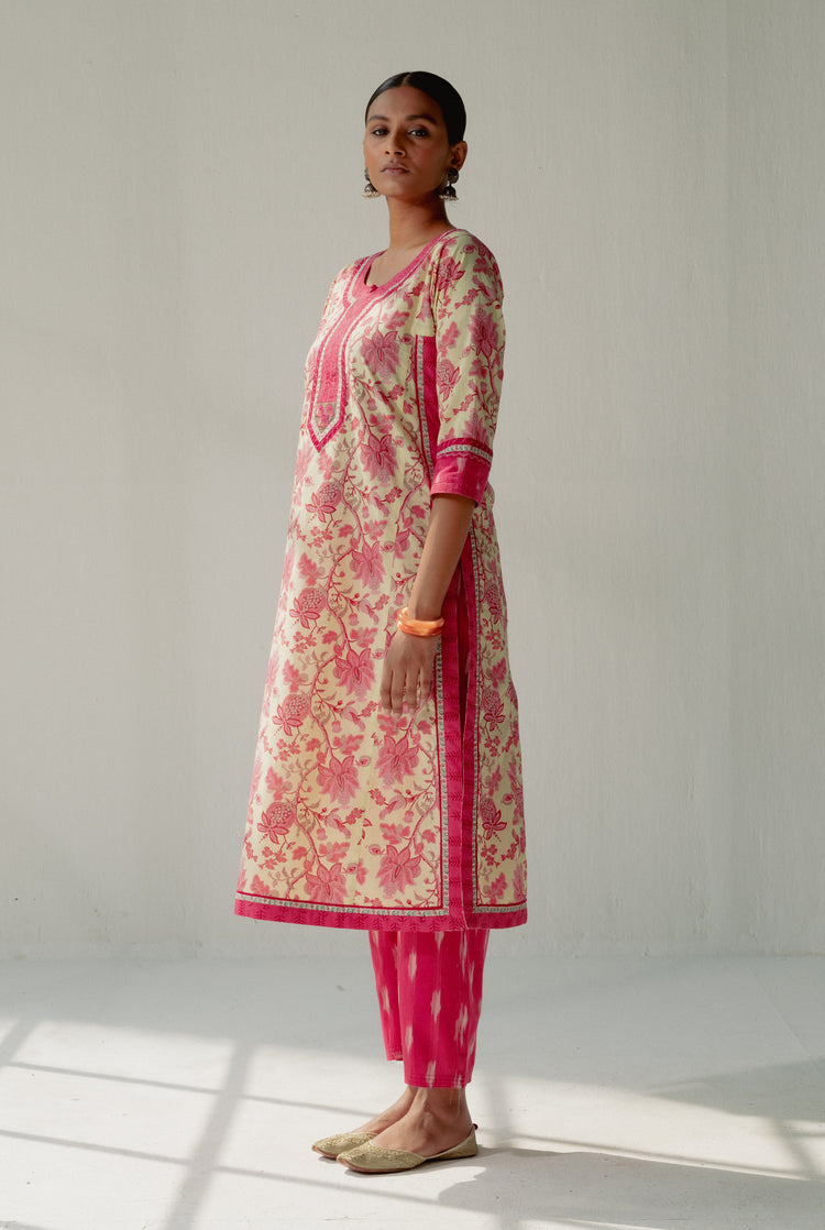 Anu Kurta Cream Pink (8161776697643)