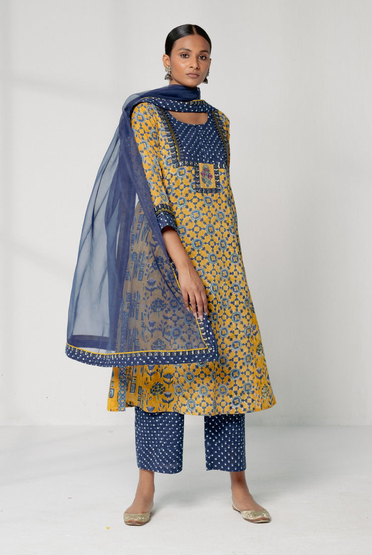Rozana Chiffon Dupatta Blue (8161913667883)