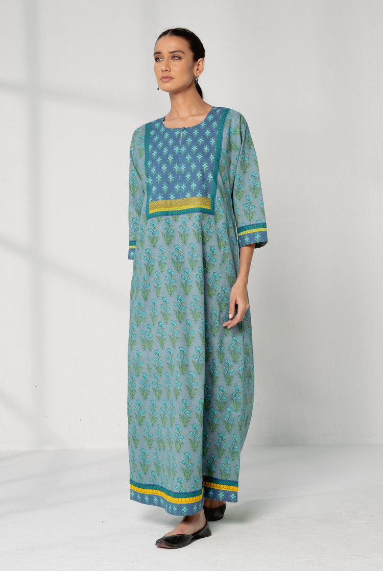 Yoke Caftan Green Blue (8163246833963)