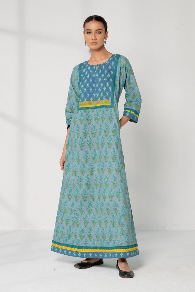 Yoke Caftan Green Blue (8163246833963)