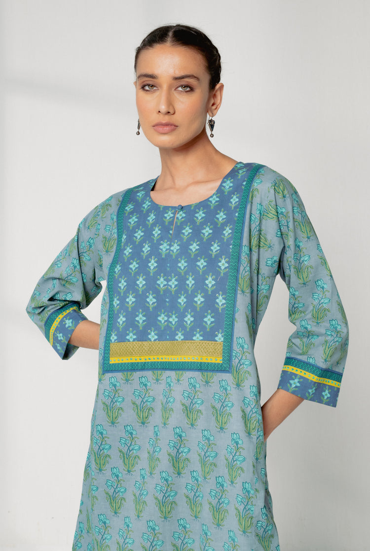 Yoke Caftan Green Blue (8163246833963)
