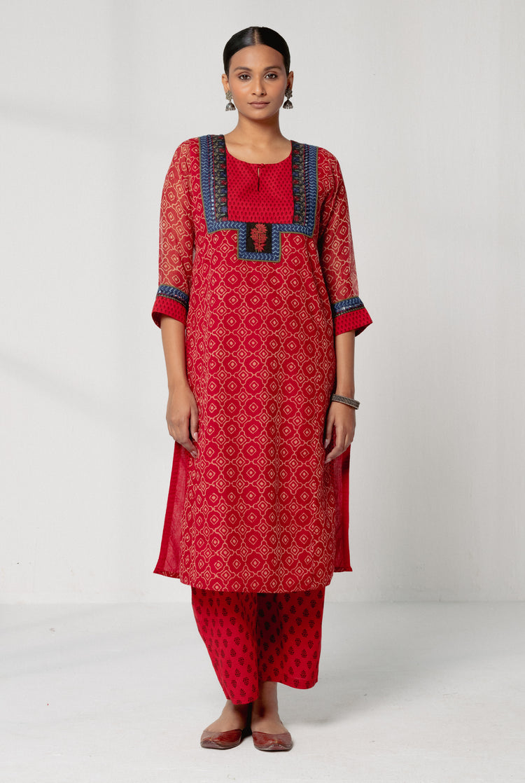 Rozana Pant Red Black (8161835778347)