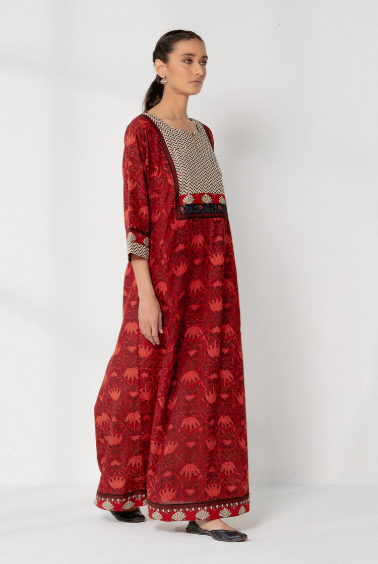 Yoke Caftan Maroon Red (8163247522091)