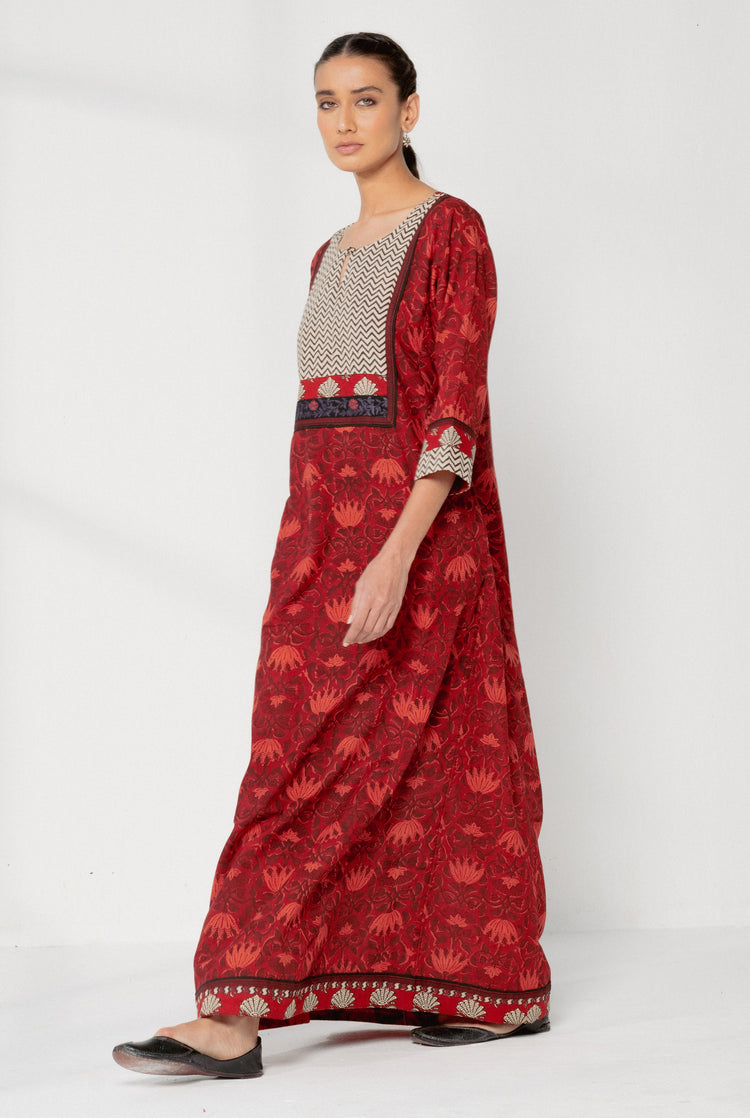 Yoke Caftan Maroon Red (8163247522091)