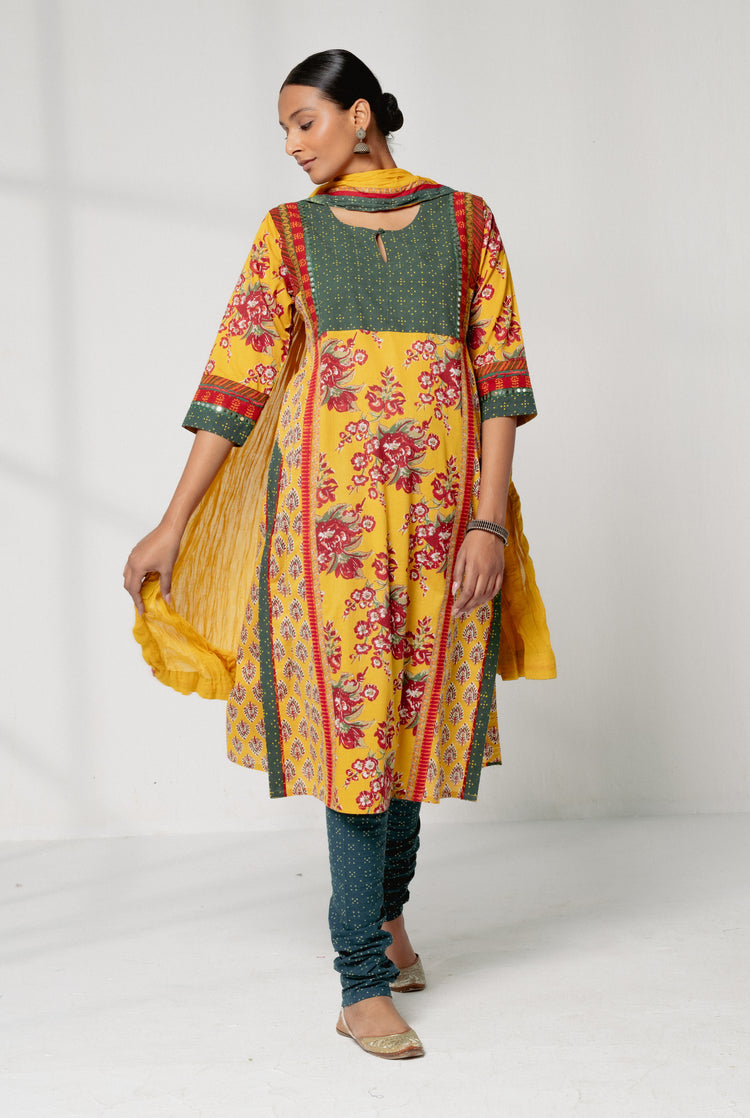 Rozana Cotton Crinkled Dupatta Mustard (8161926676779)