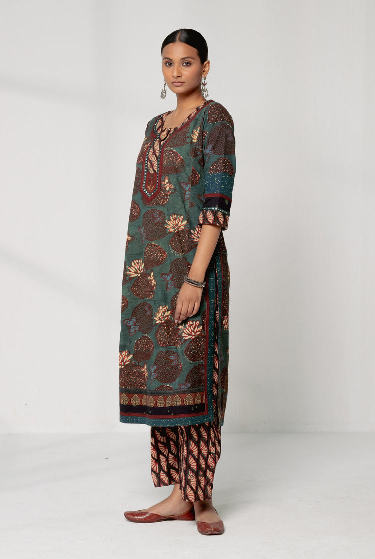 Rozana Kurta Bottle Green (8161816805675)