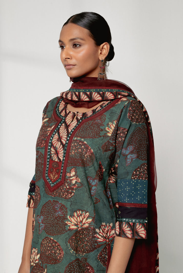Rozana Kurta Bottle Green (8161816805675)