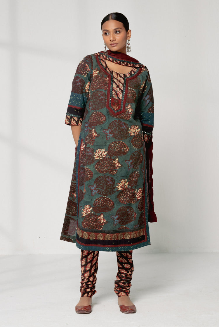 Rozana Kurta Bottle Green (8161816805675)