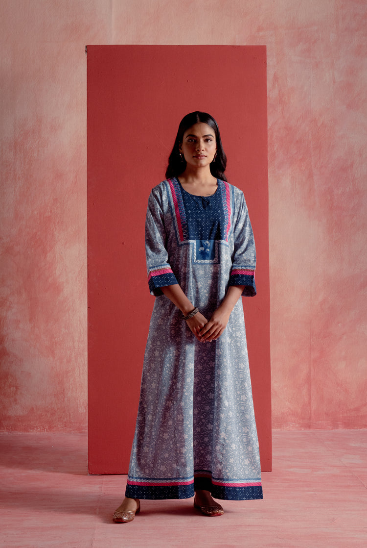 Yoke Caftan Grey Indigo (8128358416683)