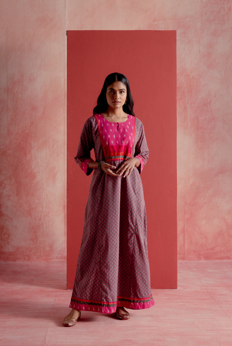 Indrani Caftan Grey Pink (8128337379627)