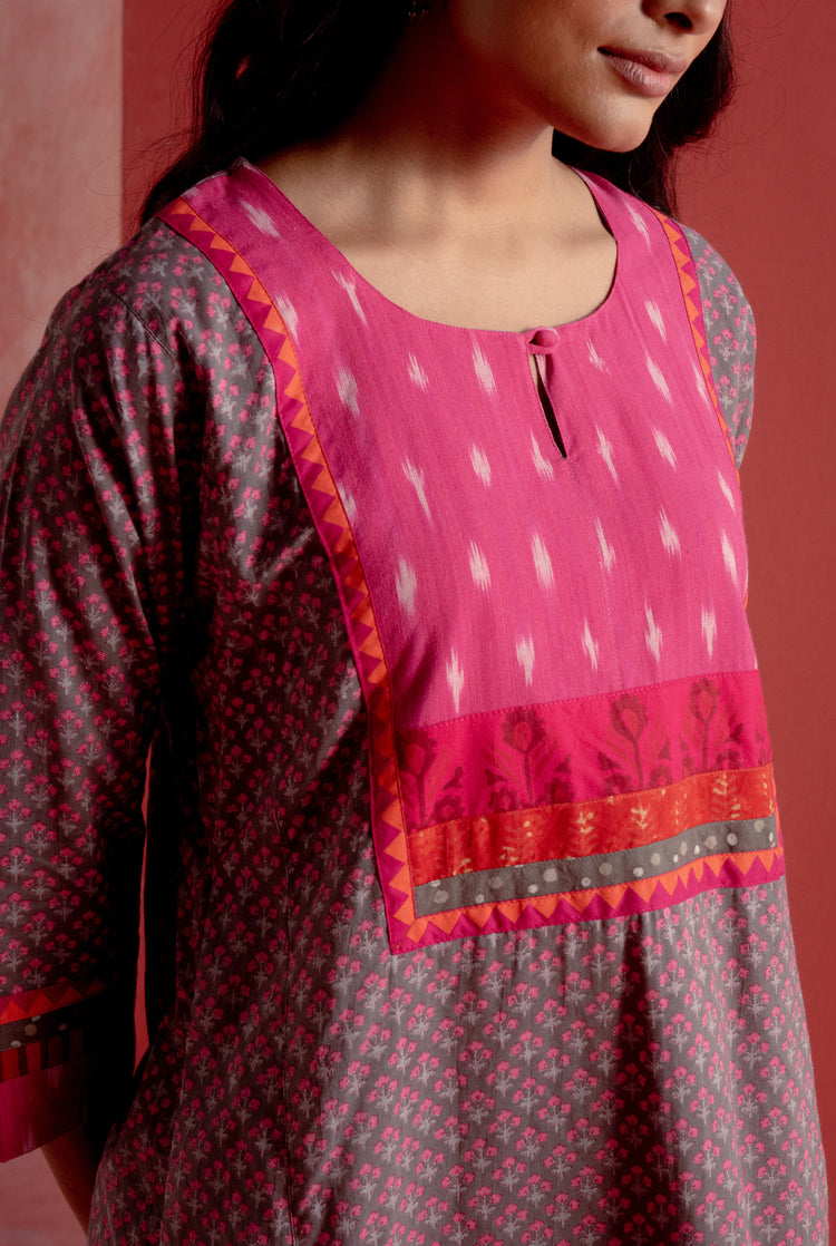 Indrani Caftan Grey Pink (8128337379627)