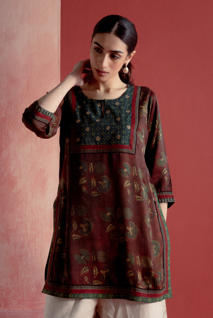 Yoke Kurti Earthy Brown (8210586534187)