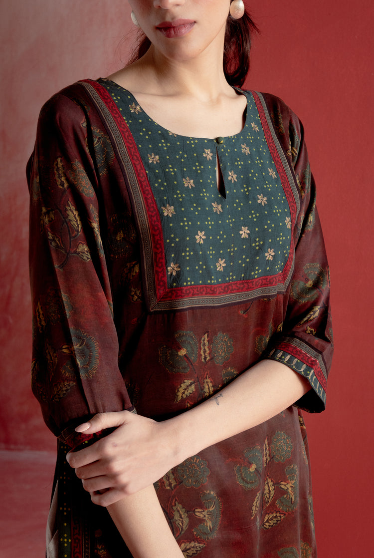 Yoke Kurti Earthy Brown (8210586534187)