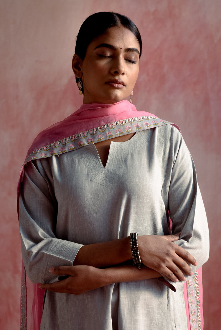 Rozana Chiffon Dupatta Pink (8129374421291)