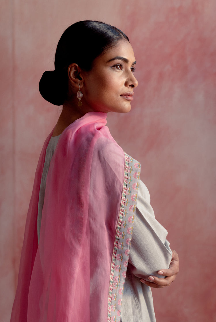 Rozana Chiffon Dupatta Pink (8129374421291)