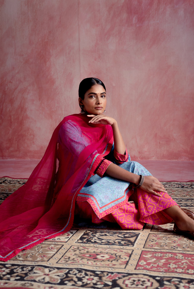 Rozana Chiffon Dupatta Deep Pink (8129368359211)